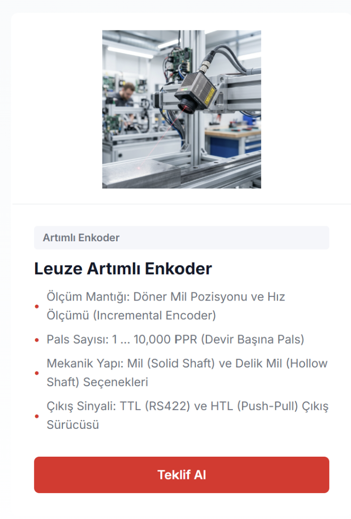 Leuze Mil Tipi Solid Shaft Kırmızı Gövdeli Enkoder